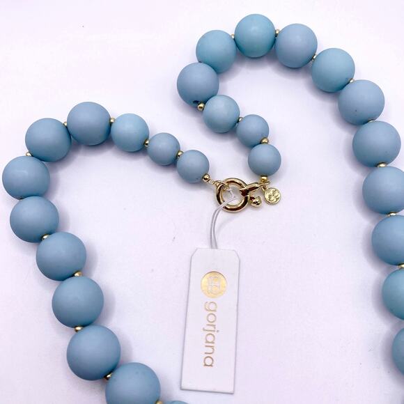 Gorjana Iris Statement Sky Blue Lucite Necklace New with Tag - Picture 6 of 7